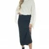 GeeGee Bottoms Heathered Charcoal Brushed Knit Maxi Skirt