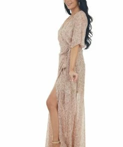 Sweet Lemon Rust Paisley Print Wrap Waist Tie Maxi Dress 16 Sweet Lemon Rust Paisley Print Wrap Waist Tie Maxi Dress