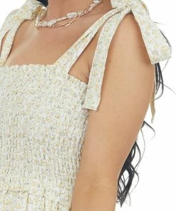 Entro Honeysuckle Ditsy Floral Bubble Hem Mini Dress