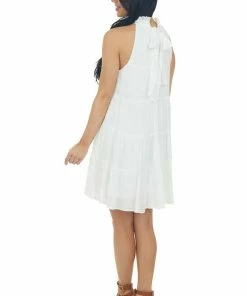Entro Dresses Off White Halter Neck Tiered Short Dress 20 Entro Dresses Off White Halter Neck Tiered Short Dress