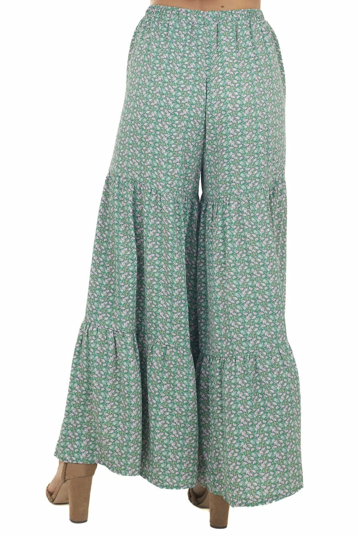 Entro Bottoms Jade Ditsy Floral Tiered Woven Wide Leg Pants 6 Entro Bottoms Jade Ditsy Floral Tiered Woven Wide Leg Pants