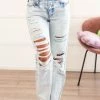 KanCan Acid Wash High Rise Boyfriend Jeans With Heavy Distressing Bottoms 2 KanCan Acid Wash High Rise Boyfriend Jeans With Heavy Distressing Bottoms