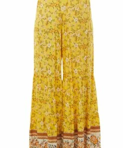 Ces Femme Bottoms Amber Floral Print Wide Leg Waist Tie Pants