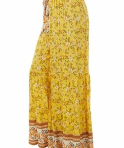 Ces Femme Bottoms Amber Floral Print Wide Leg Waist Tie Pants