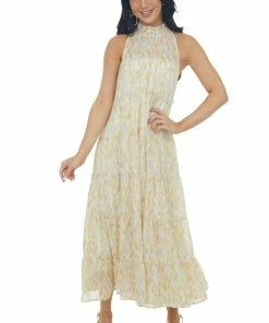 Entro Amber Printed Halter Neck Tiered Midi Dress 15 Entro Amber Printed Halter Neck Tiered Midi Dress