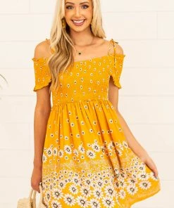 Easel Amber Floral Print Cold Shoulder Short Dress