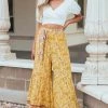 Ces Femme Bottoms Amber Floral Print Wide Leg Waist Tie Pants
