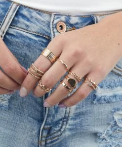 Boho Antique Gold 11 Piece Assorted Ring Set Accessories 8 Boho Antique Gold 11 Piece Assorted Ring Set Accessories
