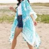 ANGIE Azure Mandala Printed Kimono With Tassels 1 ANGIE Azure Mandala Printed Kimono With Tassels
