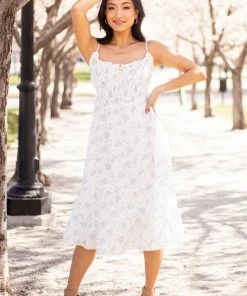 Lush Clothing Baby Blue Floral Sleeveless Midi Tiered Dress Dresses