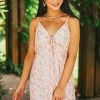 She + Sky Baby Pink Floral Sleeveless Babydoll Dress Dresses