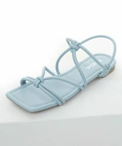 FORTUNE DYNAMIC Shoes Baby Blue Faux Leather Strappy Open Toe Sandal