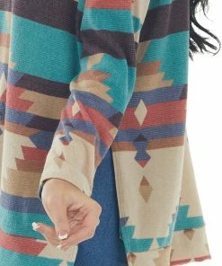 IWT Brands Beige Multicolor Aztec Print Long Sleeve Top Tops 25 IWT Brands Beige Multicolor Aztec Print Long Sleeve Top Tops