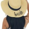 Wona Trading Beige 'Bride' Embroidered Straw Sun Hat Accessories