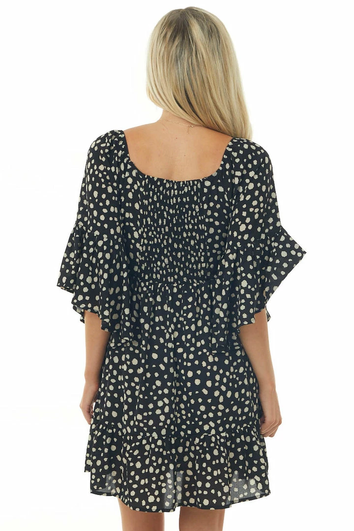 Umgee Dresses Black Animal Print Ruffle Angel Sleeve Dress 7 Umgee Dresses Black Animal Print Ruffle Angel Sleeve Dress