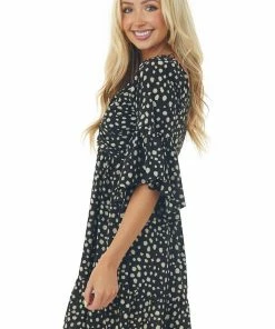 Umgee Dresses Black Animal Print Ruffle Angel Sleeve Dress 12 Umgee Dresses Black Animal Print Ruffle Angel Sleeve Dress