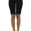 I&M Black High Rise Distressed Bermuda Jean Shorts