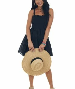 HYFVE Dresses Black Smocked Sleeveless Tiered Mini Dress 13 HYFVE Dresses Black Smocked Sleeveless Tiered Mini Dress