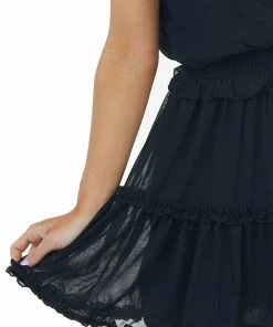 She + Sky Black Strapless Frill Tiered Mini Dress 13 She + Sky Black Strapless Frill Tiered Mini Dress