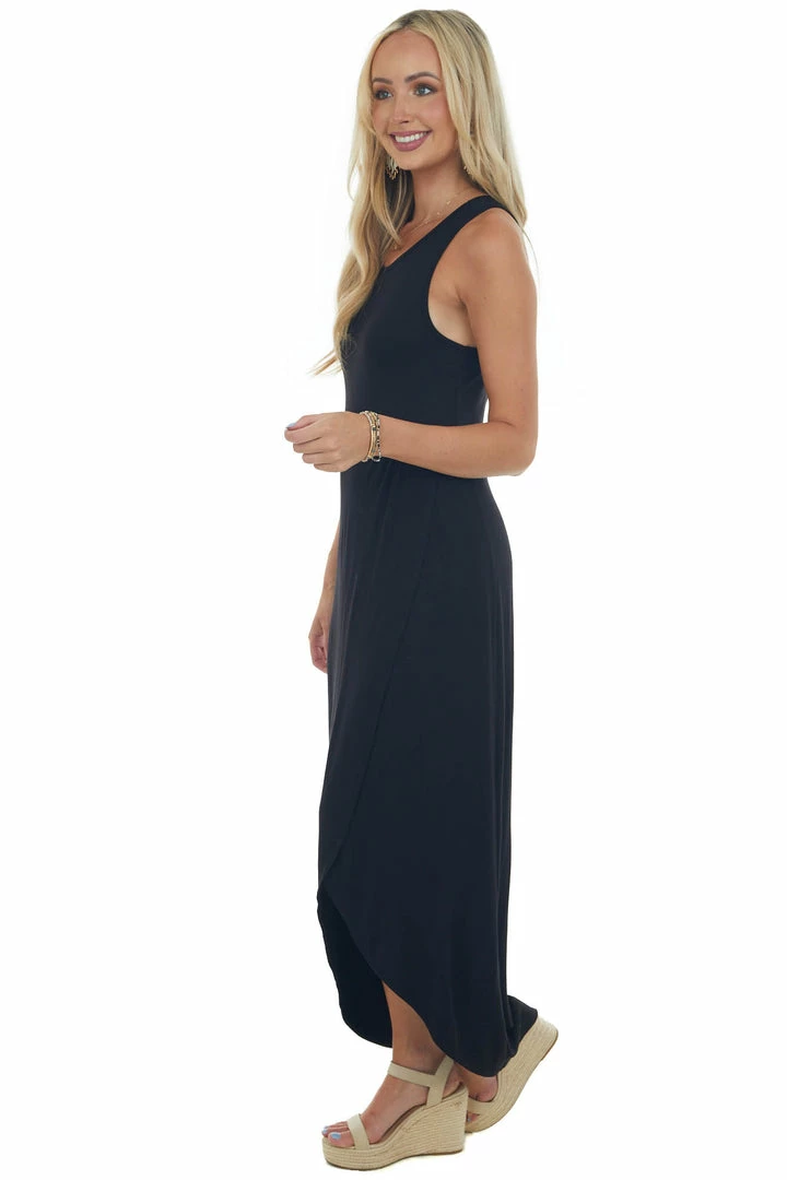 HEIMISH Black Tulip Hem Wrap Maxi Knit Dress Dresses 6 HEIMISH Black Tulip Hem Wrap Maxi Knit Dress Dresses