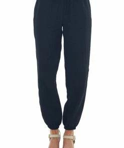 HYFVE Black Woven Drawstring Waist Jogger Pants Bottoms