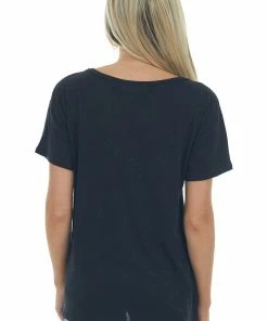 BiBi Tops Black 'Mama' Graphic Tee With Laser Cut Outs 16 BiBi Tops Black 'Mama' Graphic Tee With Laser Cut Outs