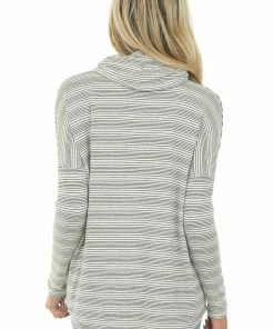 Cherish Black And Ivory Striped Oversized Long Sleeve Cowl Neck Top Tops 12 Cherish Black And Ivory Striped Oversized Long Sleeve Cowl Neck Top Tops