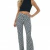 ADORA Bottoms Black And Off White Abstract Checkered Print Pants