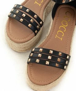 CCOCCI Black Faux Leather Espadrille Platform Sandals 14 CCOCCI Black Faux Leather Espadrille Platform Sandals
