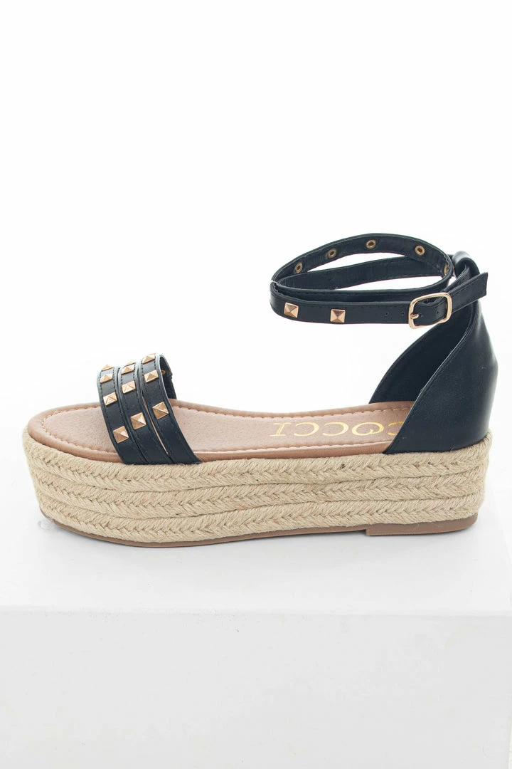 CCOCCI Black Faux Leather Espadrille Platform Sandals 4 CCOCCI Black Faux Leather Espadrille Platform Sandals