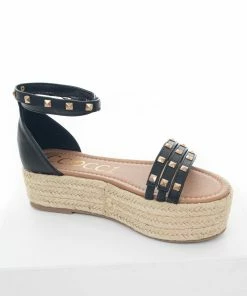 CCOCCI Black Faux Leather Espadrille Platform Sandals 12 CCOCCI Black Faux Leather Espadrille Platform Sandals