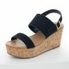 Shoe La La Shoes Black Faux Suede Double Strap Open Toe Wedges 2 Shoe La La Shoes Black Faux Suede Double Strap Open Toe Wedges