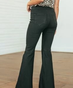 Cello Jeans Black High Rise Front Seam Flare Leg Jeggings Bottoms
