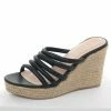 Chinese Laundry Shoes Black Strappy Slip On Espadrille Wedges