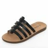 FORTUNE DYNAMIC Black Faux Leather Gladiator Slip On Sandals Shoes 2 FORTUNE DYNAMIC Black Faux Leather Gladiator Slip On Sandals Shoes