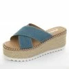 FORTUNE DYNAMIC Shoes Blue Denim Strap Espadrille Platform Sandals