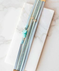 MYS WHOLESALE Blue Multi Strand Bracelet With Druzy Stone Accessories