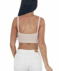 HYFVE Blush Crocheted Scalloped Hem V Neck Bralette Accessories