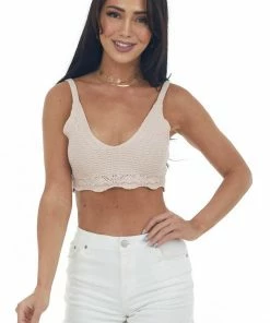 HYFVE Blush Crocheted Scalloped Hem V Neck Bralette Accessories