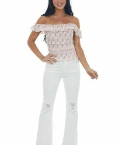 Lush Clothing Blush Floral Smocked Ruffle Tiered Tank Top Tops 10 Lush Clothing Blush Floral Smocked Ruffle Tiered Tank Top Tops