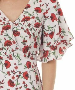 ROKOKO Blush Pink Floral Print Surplice Short Dress 13 ROKOKO Blush Pink Floral Print Surplice Short Dress