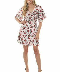 ROKOKO Blush Pink Floral Print Surplice Short Dress 9 ROKOKO Blush Pink Floral Print Surplice Short Dress