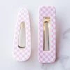 Denim & Daisy Blush Checkered 2 Piece Alligator Hair Clips Accessories