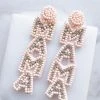 Avenue Zoe Blush 'Mama' Seed Bead And Rhinestone Earrings