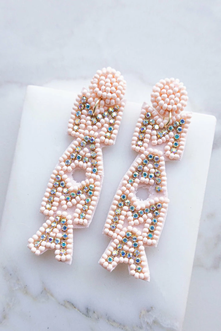 Avenue Zoe Blush 'Mama' Seed Bead And Rhinestone Earrings 3 Avenue Zoe Blush 'Mama' Seed Bead And Rhinestone Earrings