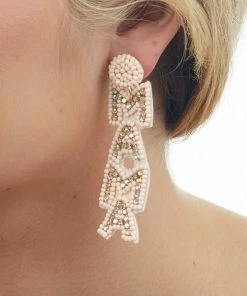 Avenue Zoe Blush 'Mama' Seed Bead And Rhinestone Earrings