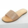 FORTUNE DYNAMIC Blush Rhinestone Toe Band Flat Sandals Shoes