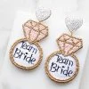 Fame Accessories Blush And Gold 'Team Bride' Beaded Earrings