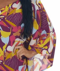 Andree Boysenberry Printed One Shoulder Woven Dress Dresses