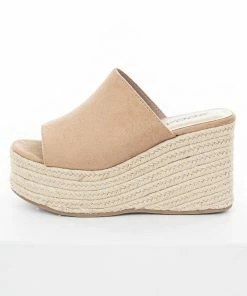 FORTUNE DYNAMIC Brown Sugar Suede Slip On Espadrille Wedge Shoes